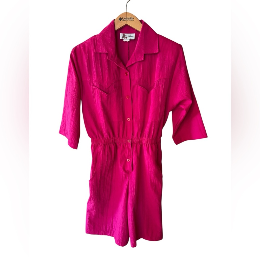 1980s‎ Wildflower, Made in USA, Western Style Front Half Button Down Romper